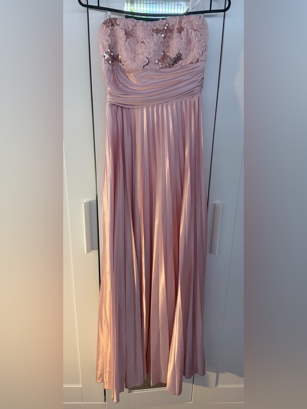 Speechless Fancy Florals Strapless Pleated Maxi Dress
